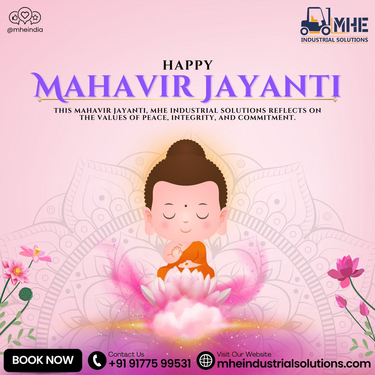 mhe_india's tweet photo. On this Mahavir Jayanti, we honor peace and performance — the foundation of true progress.
MHE stands with values that move industries with purpose.
#MahavirJayanti #ForkliftSupport #MHEIndia #CompassionInWork https://t.co/QVK0sxx5Qg