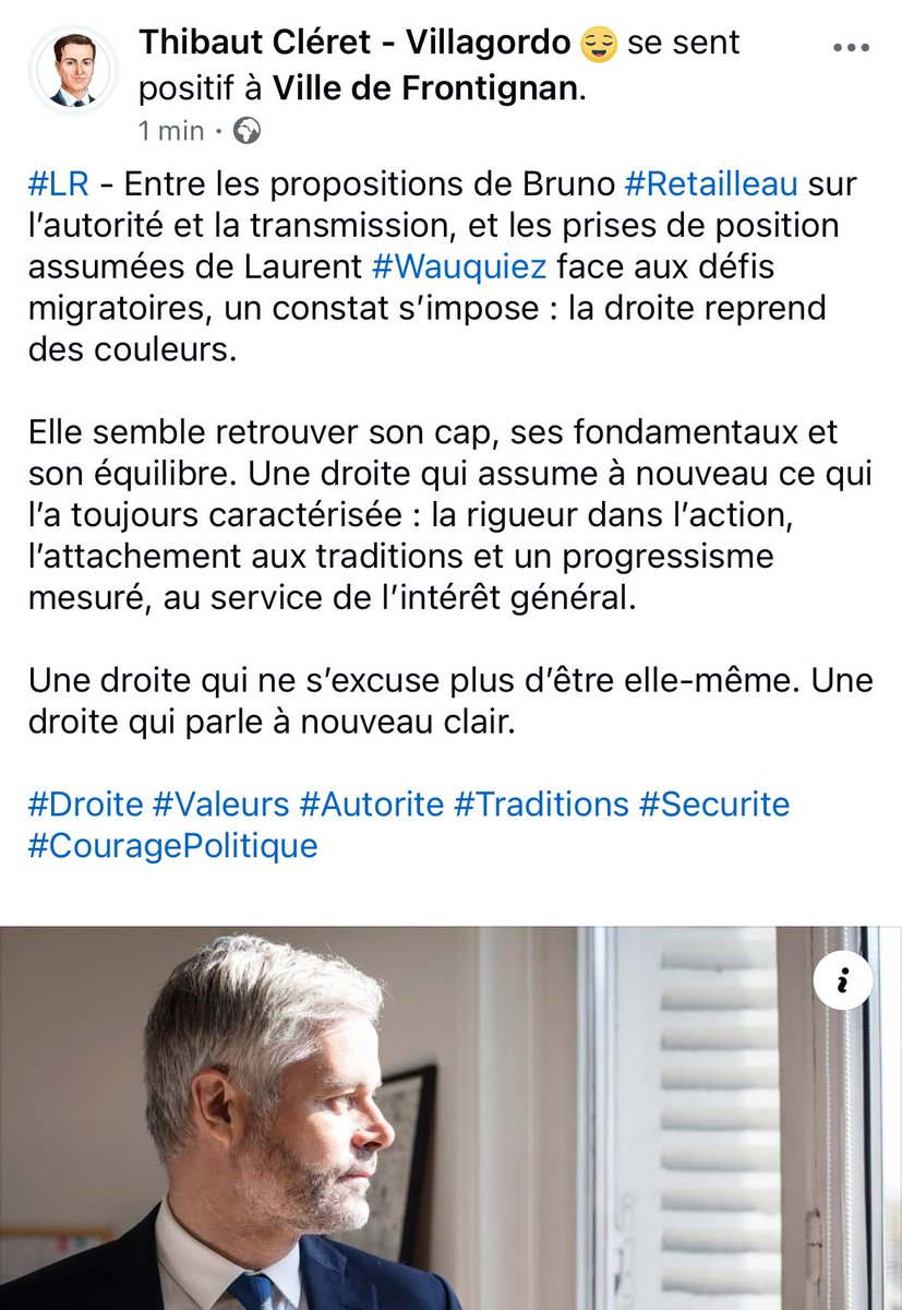 t_cleret's tweet photo. #LR - #Retailleau #Wauquiez face aux défis migratoires, un constat s’impose : la droite reprend des couleurs.

#Droite #Valeurs #Autorite #Traditions #Securite  #CouragePolitique 

https://t.co/wDND1gRWQb https://t.co/gXprdyOJMR