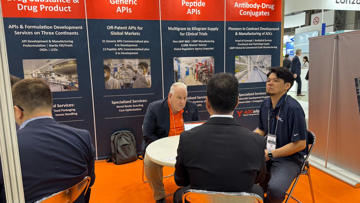 PiramalPharma's tweet photo. Day 2 at #CPhIJapan and the energy’s still going strong at Booth 5Q-11! ⚡

 From ADCs to APIs, our global experts are here with integrated solutions across the drug development lifecycle. 

Stop by, say hi, and let’s talk science, solutions &amp; partnerships! 🌍🧪 https://t.co/LLkxZ8cR0H