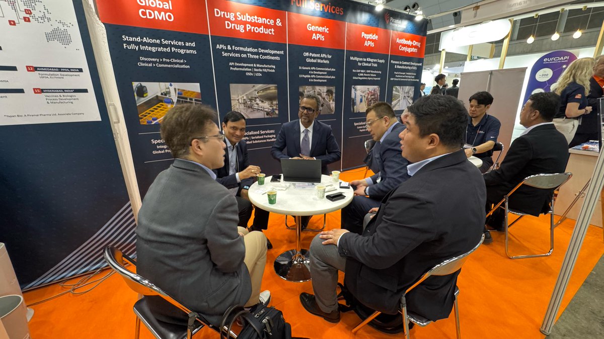 PiramalPharma's tweet photo. Day 2 at #CPhIJapan and the energy’s still going strong at Booth 5Q-11! ⚡

 From ADCs to APIs, our global experts are here with integrated solutions across the drug development lifecycle. 

Stop by, say hi, and let’s talk science, solutions &amp; partnerships! 🌍🧪 https://t.co/LLkxZ8cR0H
