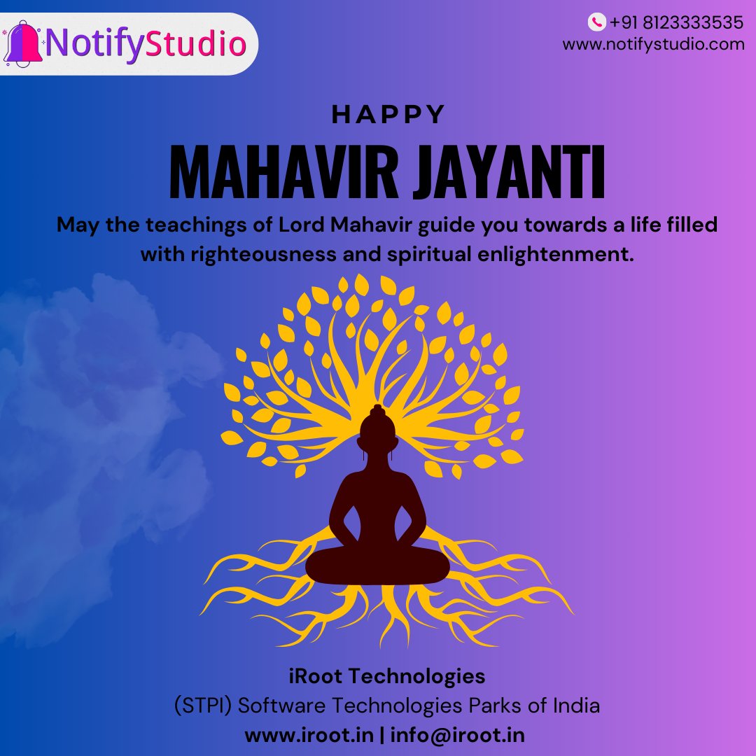 NotifyStudio's tweet photo. Engage with purpose this #MahavirJayanti. ✨
@NotifyStudio  keeps your users in the loop with smart website notifications 💬
Check it out: https://t.co/9reSwMAeFb
#DigitalGrowth #BjliStudio #NotifyStudio #WebDataStudio #UptimeStudio #PusherStudio #TeamStudio #iRootTechnologies https://t.co/lpHhfG75gK