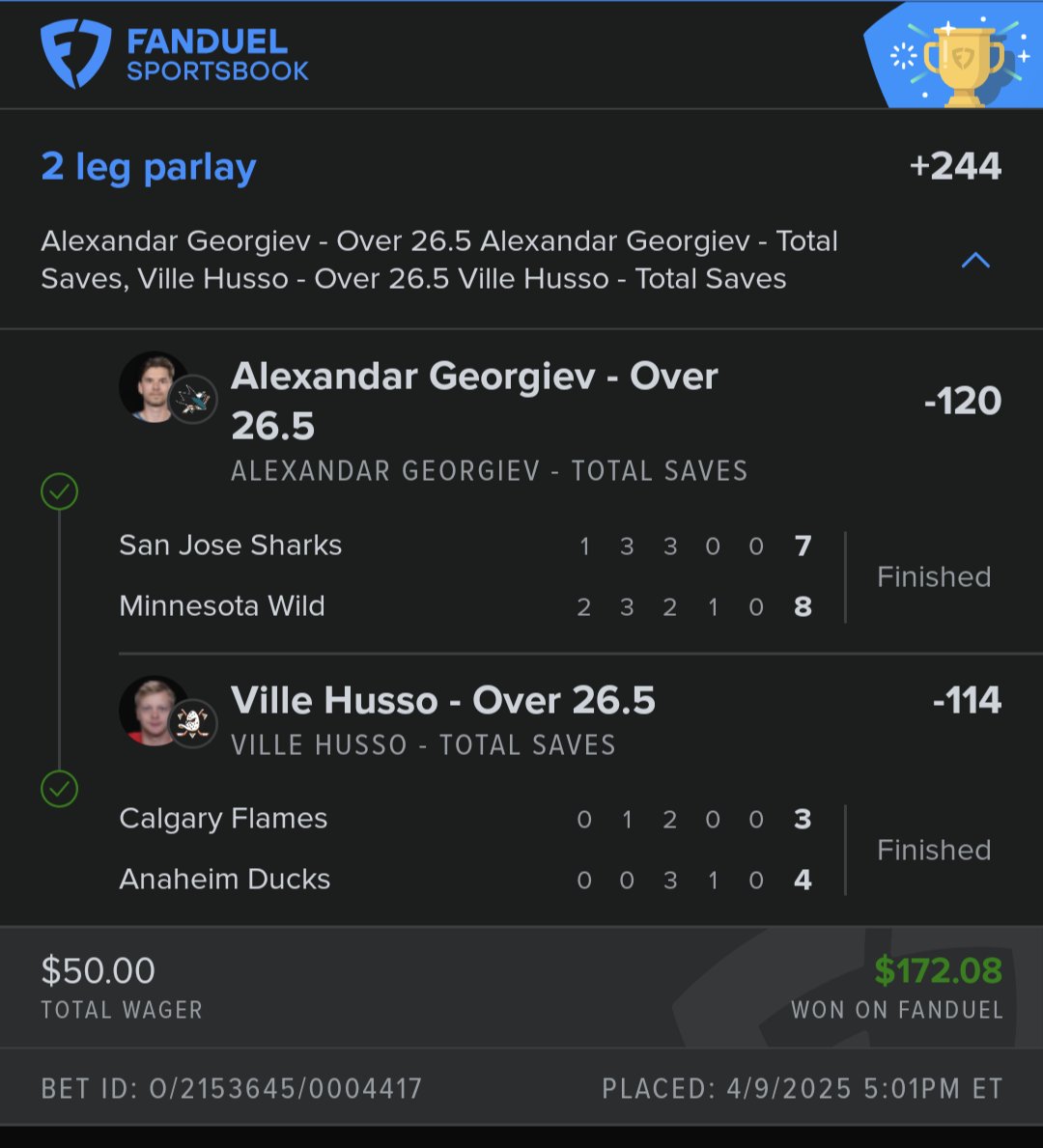 uzi_plays's tweet photo. 4/9/2025 Recap

10-2 +7.76U 😲
Another insane day i told yall i was gonna cook in april

Last 2 Days Were 20-5 +15 Units

We Full swept the goalie props and the +244 Parlay

Slip👇