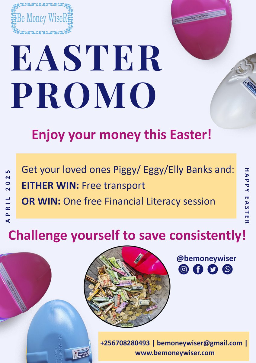 Don't miss out on this exciting offer this Easter season!! Challenge yourself to save consistently!!!

#save #Easter #easterpromo