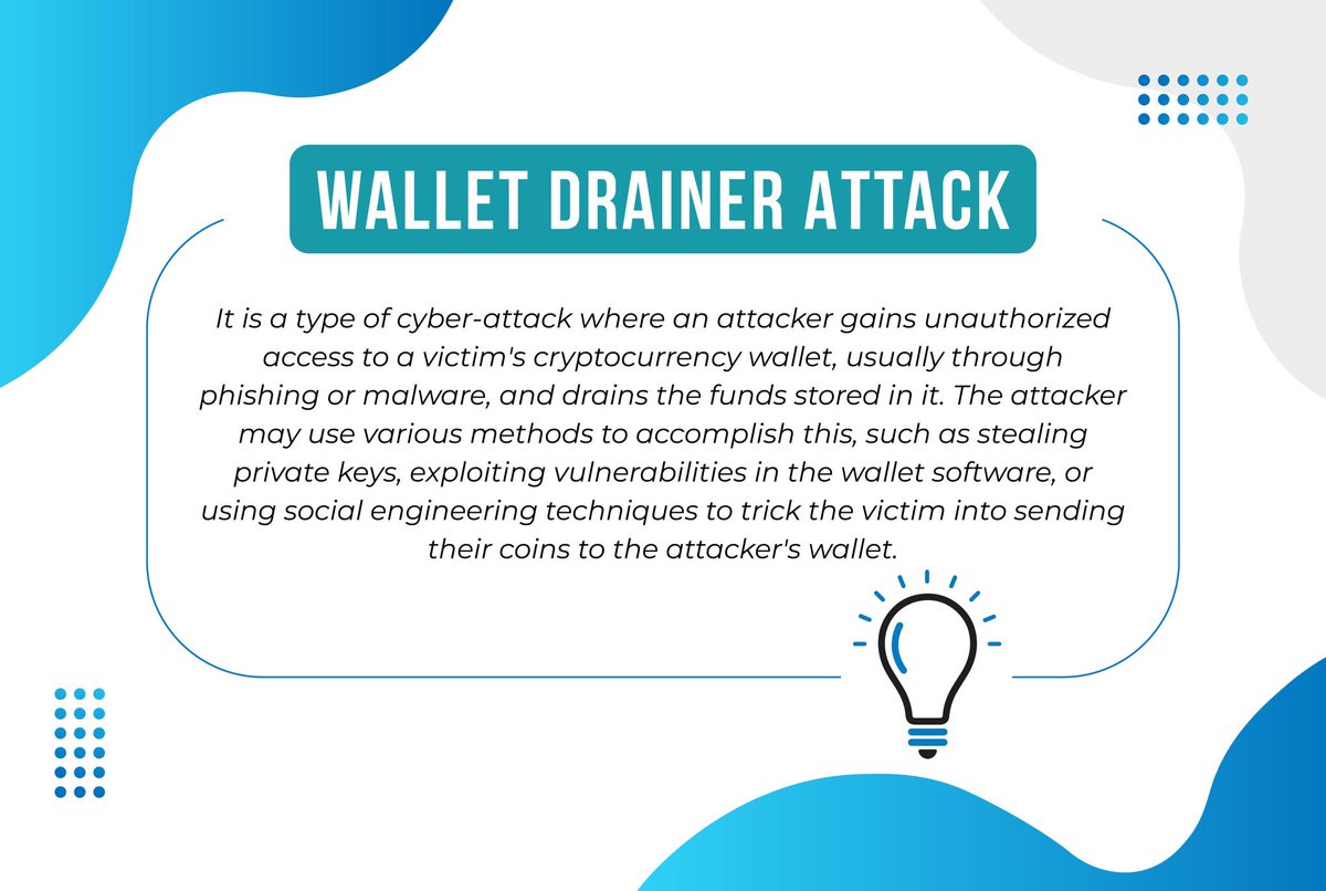 Crypto Wallet Drainers, a new form of #malware that targets valuable digital assets by gaining unauthorized access through phishing sites and transferring funds to the attacker's wallet. As steps of caution, verify and use only official websites &amp; be vigilant with permissions.
