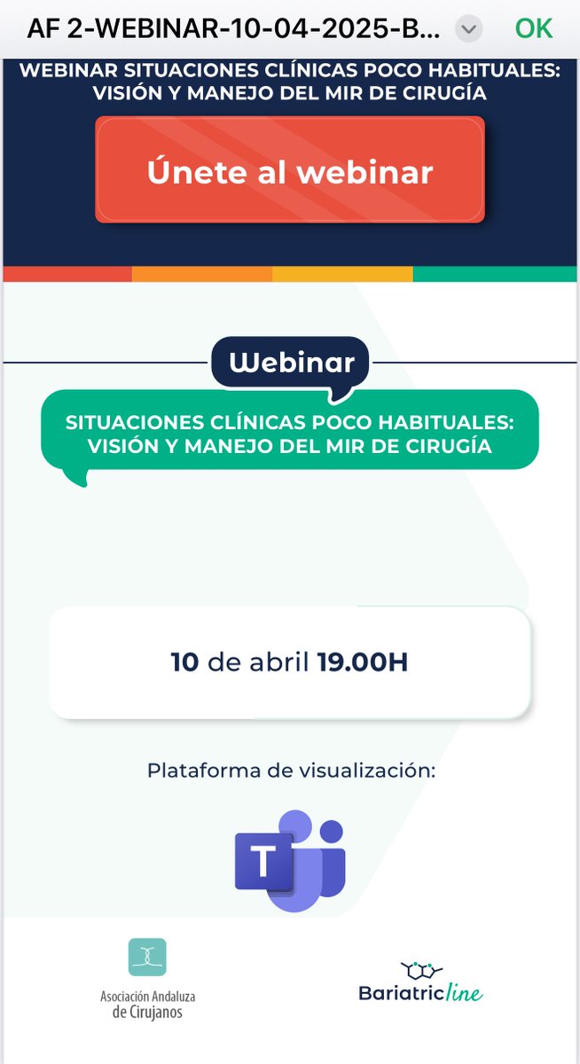 asacirujanos (@asacirujanos) on Twitter photo Os esperamos esta tarde!!!
👇👇👇👇👇
events.teams.microsoft.com/event/05ffcabf…
<a href="/JosLuis31546349/">José Luis Fernández Serrano</a> <a href="/BalibreaJose/">Jose M. Balibrea MD, PhD, FACS</a> <a href="/RNCsantander/">Dieter Morales #yosoydelclinico</a> <a href="/ESonjar/">Sonia Rivas Fidalgo</a> <a href="/aecirujanos/">aecirujanos</a> <a href="/CirugiaHosp/">Cirugia General. Hosp. Univ. Virgen Macarena</a> <a href="/jjdaza63/">Juan José Daza</a> Os esperamos esta tarde!!!
👇👇👇👇👇
events.teams.microsoft.com/event/05ffcabf…
<a href="/JosLuis31546349/">José Luis Fernández Serrano</a> <a href="/BalibreaJose/">Jose M. Balibrea MD, PhD, FACS</a> <a href="/RNCsantander/">Dieter Morales #yosoydelclinico</a> <a href="/ESonjar/">Sonia Rivas Fidalgo</a> <a href="/aecirujanos/">aecirujanos</a> <a href="/CirugiaHosp/">Cirugia General. Hosp. Univ. Virgen Macarena</a> <a href="/jjdaza63/">Juan José Daza</a>