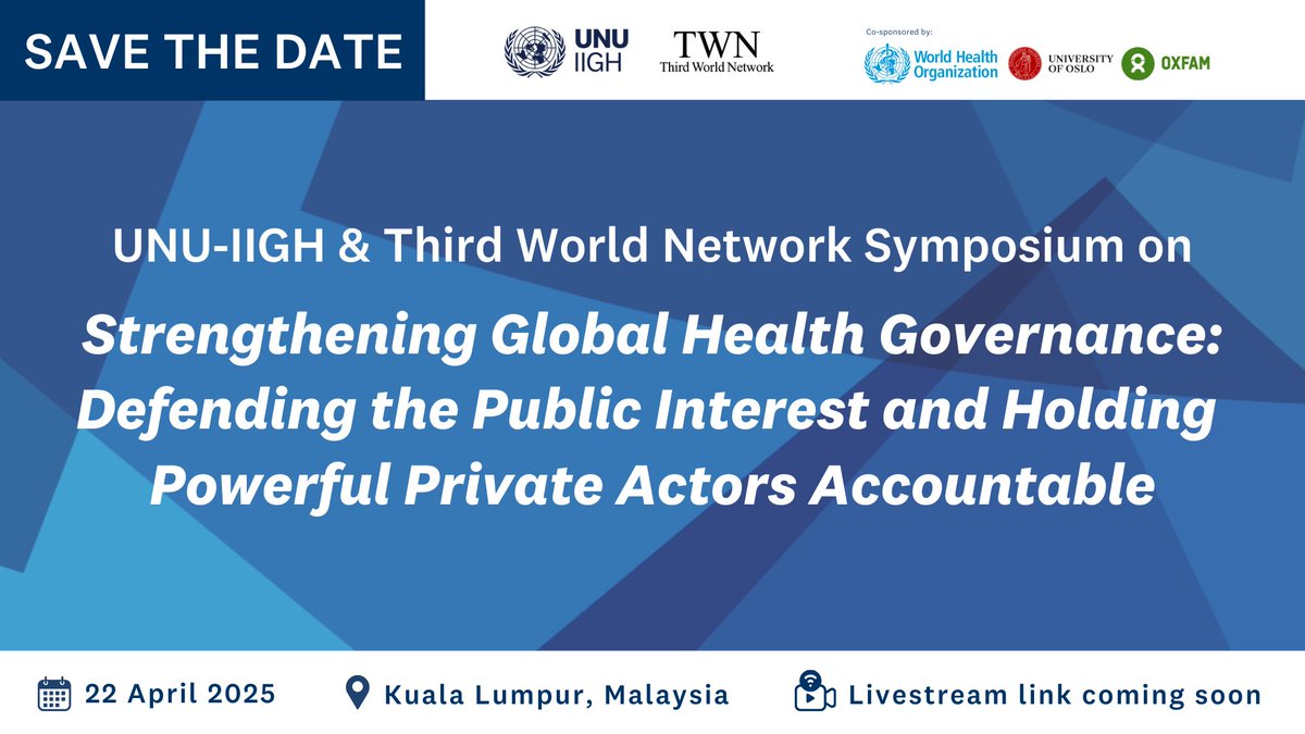 UNU International Institute for Global Health (@unu_iigh) on Twitter photo ๐ ๐ฆ๐๐บ๐ฝ๐ผ๐๐ถ๐๐บ ๐๐น๐ผ๐ฏ๐ฎ๐น ๐๐ฒ๐ฎ๐น๐๐ต ๐๐ผ๐๐ฒ๐ฟ๐ป๐ฎ๐ป๐ฐ๐ฒ | ๐ฃ๐๐ฏ๐น๐ถ๐ฐ ๐ฅ๐ฒ๐ด๐ถ๐๐๐ฟ๐ฎ๐๐ถ๐ผ๐ป ๐ก๐ผ๐ ๐ข๐ฝ๐ฒ๐ป
๐๐ฐ๐ธ ๐ข๐ณ๐ฆ ๐ฑ๐ฐ๐ธ๐ฆ๐ณ๐ง๐ถ๐ญ ๐ฑ๐ณ๐ช๐ท๐ข๐ต๐ฆ ๐ข๐ค๐ต๐ฐ๐ณ๐ด ๐ด๐ฉ๐ข๐ฑ๐ช๐ฏ๐จ ๐จ๐ญ๐ฐ๐ฃ๐ข๐ญ ๐ฉ๐ฆ๐ข๐ญ๐ต๐ฉ ๐จ๐ฐ๐ท๐ฆ๐ณ๐ฏ๐ข๐ฏ๐ค๐ฆ?
Youโre invited! If you are in ๐ ๐ฆ๐๐บ๐ฝ๐ผ๐๐ถ๐๐บ ๐๐น๐ผ๐ฏ๐ฎ๐น ๐๐ฒ๐ฎ๐น๐๐ต ๐๐ผ๐๐ฒ๐ฟ๐ป๐ฎ๐ป๐ฐ๐ฒ | ๐ฃ๐๐ฏ๐น๐ถ๐ฐ ๐ฅ๐ฒ๐ด๐ถ๐๐๐ฟ๐ฎ๐๐ถ๐ผ๐ป ๐ก๐ผ๐ ๐ข๐ฝ๐ฒ๐ป
๐๐ฐ๐ธ ๐ข๐ณ๐ฆ ๐ฑ๐ฐ๐ธ๐ฆ๐ณ๐ง๐ถ๐ญ ๐ฑ๐ณ๐ช๐ท๐ข๐ต๐ฆ ๐ข๐ค๐ต๐ฐ๐ณ๐ด ๐ด๐ฉ๐ข๐ฑ๐ช๐ฏ๐จ ๐จ๐ญ๐ฐ๐ฃ๐ข๐ญ ๐ฉ๐ฆ๐ข๐ญ๐ต๐ฉ ๐จ๐ฐ๐ท๐ฆ๐ณ๐ฏ๐ข๐ฏ๐ค๐ฆ?
Youโre invited! If you are in