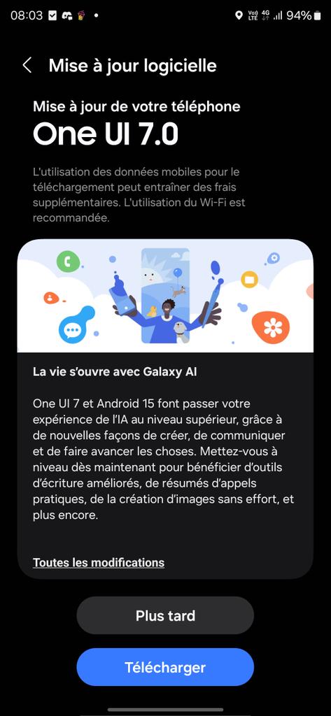 FrVoltex's tweet image. One ui 7 est disponible  sur mon s24 ultra en Belgique  #oneui7