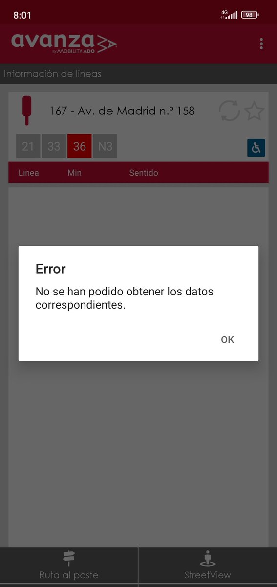 Ya es casualidad que la aplicación deje de funcionar siempre cuando hay irregularidades en los tiempos de llegada.
El refuerzo de la línea 36 en Zaragoza brilla por su ausencia, ¿con cuánto tiempo valos a tener que salir de casa para llegar a tiempo al trabajo? ¿2 horas?