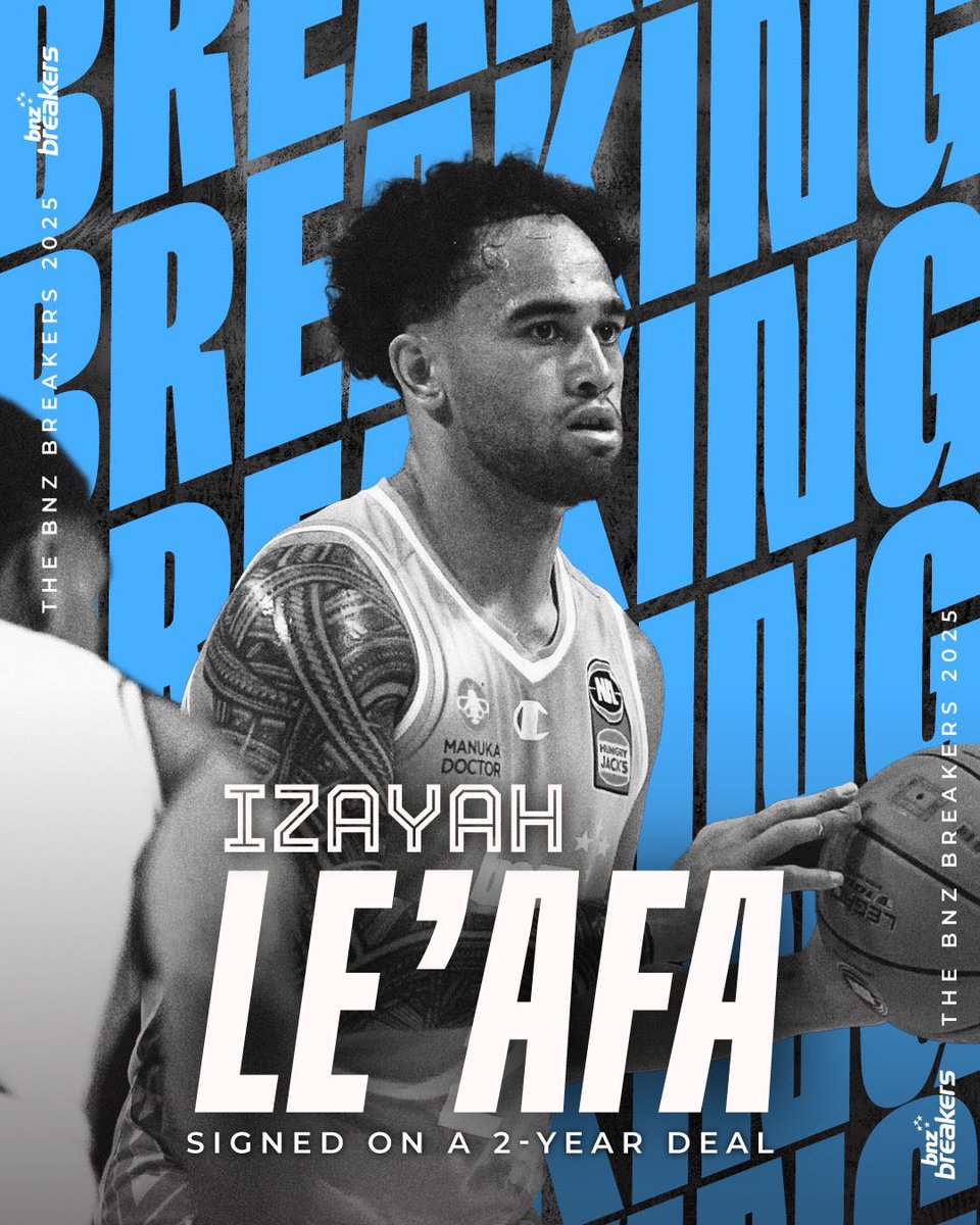 Izayah Le’afa is back in black.

The defensive specialist returns to the Breakers on a two-year deal.

Let’s get to work. 🖤 #BreakersNation #NBL26 #BackInBlack