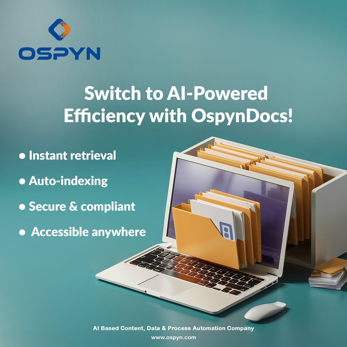 OspynIndia's tweet image. In today’s fast-paced digital landscape, managing documents manually can slow down your enterprise. That’s why you need a Smart Document Management System like OspynDocs. 

🌐ospyn.com/document-manag…
📩 connect@ospyn.com

#DocumentManagementSystem #OspynTechnologies