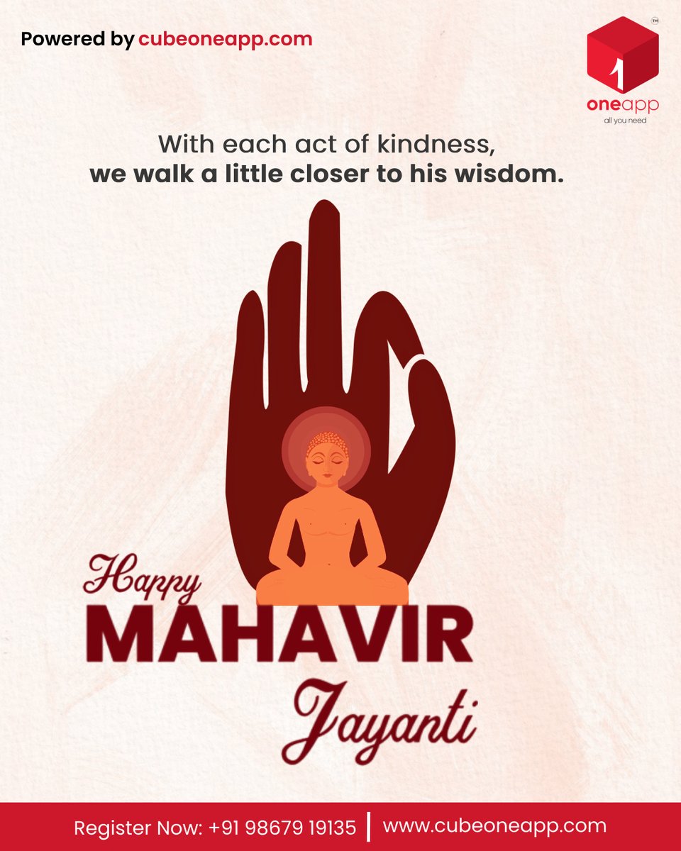 cubeoneapp's tweet image. On this sacred day 🪔, we pause in gratitude 🙏 and reflection 🧘‍♂️. Wishing you serenity 🌿 and strength 💫. Happy Mahavir Jayanti!

#mahavirjayanti #lordmahavir #tradition #values #spirituality #gratitude #peace #strength #jainism #wisdo