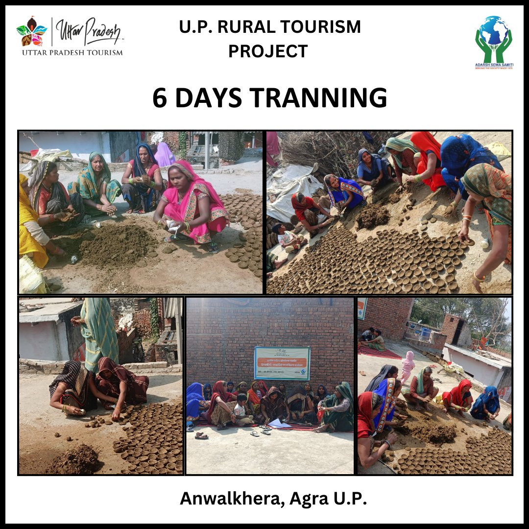aawalkhera's tweet photo. पर्यटन ग्राम -आँवलखेड़ा, आगरा मे उत्तर प्रदेश ग्रामीण पर्यटन परियोजना के अंतर्गत दिनांक 20/02/2025 से 25/02/2025 तक गोबर से दीपक बनाने का प्रशिक्षण किया गया। #Rural #RuralHeritage #Heritage #UttarPradeshCountryside #Village #UttarPradeshUnplugged #RuralHeritageUP https://t.co/5d6HdoYe6p