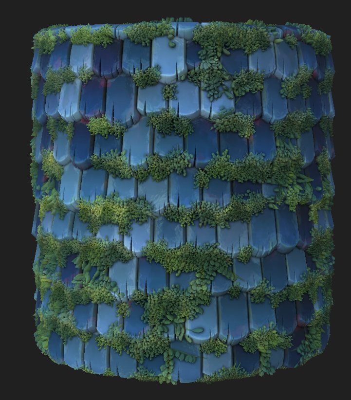 OmniGameStudio_'s tweet photo. Doing some material tests for our environmental style, focusing on a stylised almost realistic style. This is a material our tech artist has been practising on for our building roof materials. 

#game #indie #gamedev #indiedev #roguelike #roguelite #concept #art #indiegame https://t.co/ZR3WmEE3kr