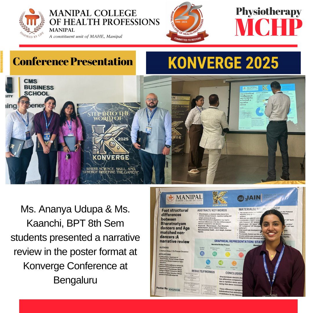 Physiotherapy MCHP (@ptmchp) on Twitter photo <a href="/PtMchp/">Physiotherapy MCHP</a> BPT 8th Sem students Ms. Ananya Udupa and Ms. Kaanchi presented the narrative reviews at KONVERGE 2025, a National Conference hosted by JAIN University, Bengaluru on March 20-21, 2025.
<a href="/MAHE_Manipal/">Manipal Academy of Higher Education</a> <a href="/MCHP_MAHE/">MCHP</a> <a href="/Manikan19549593/">Manikandan N</a> <a href="/PtMchp/">Physiotherapy MCHP</a> BPT 8th Sem students Ms. Ananya Udupa and Ms. Kaanchi presented the narrative reviews at KONVERGE 2025, a National Conference hosted by JAIN University, Bengaluru on March 20-21, 2025.
<a href="/MAHE_Manipal/">Manipal Academy of Higher Education</a> <a href="/MCHP_MAHE/">MCHP</a> <a href="/Manikan19549593/">Manikandan N</a>