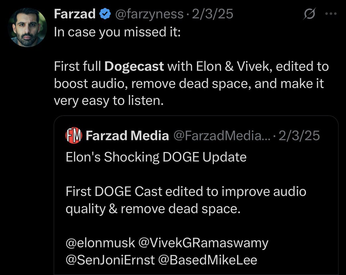 mori_abz's tweet photo. @DOGE @farzyness Hi @farzyness , I know you’re just as excited about the idea of DOGEcast as I am. Do you have any news about when the next episode will be broadcast? https://t.co/FxmvMqwBnW
