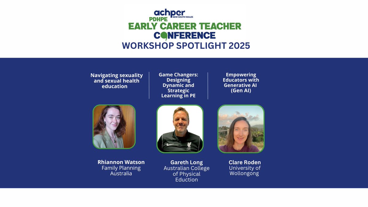 Join us at the ACHPER NSW Early Career Teacher Conference on June 6th, 2025 for K-12 PDHPE teachers with <3 years of experience. ➡️ Hear from educators, join workshops, and network! Register here achpernsw.com.au/ectconference/. See you!