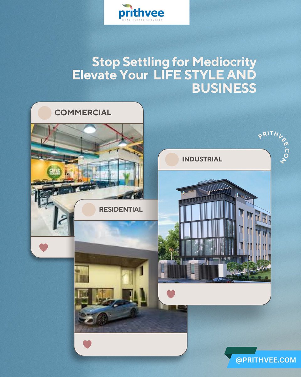 Prithveeindia's tweet photo. hy settle for less when you can have the best?
At Prithvee Real Estate Services, we provide top-tier Commercial, Residential, and Industrial solutions tailored just for you.
💼🏠🏭
✅ Premium Spaces
✅ Smart Investments
✅ End-to-End Support https://t.co/Sj1qN9nJ7D