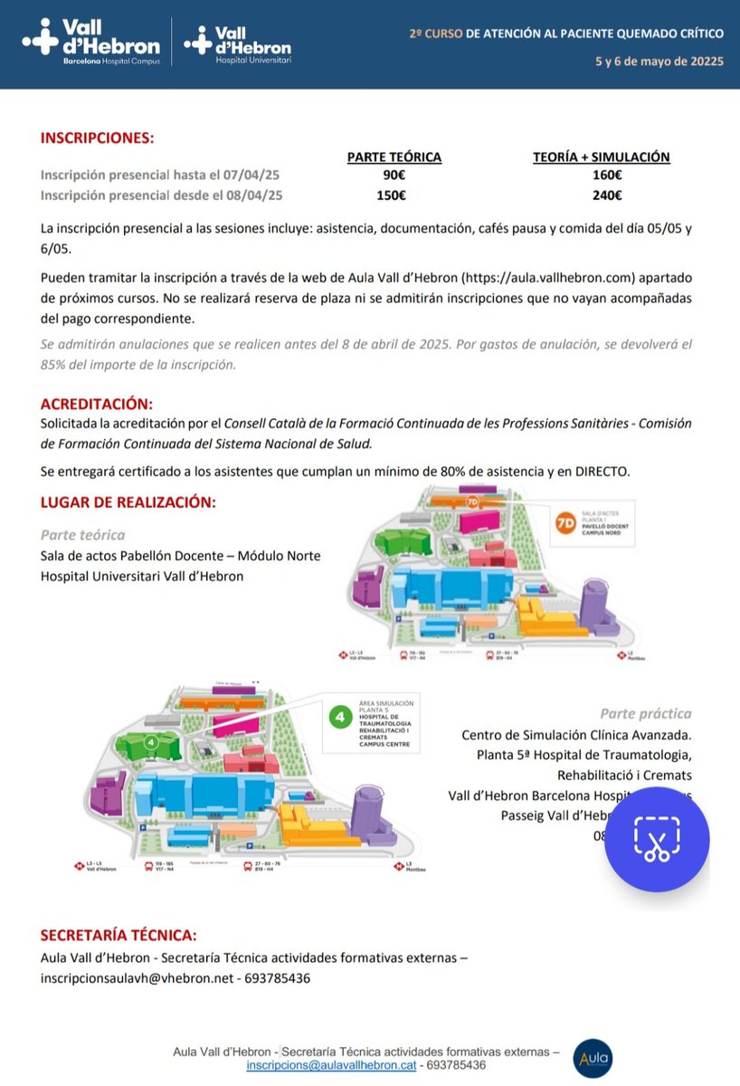 jbaena1982's tweet photo. Curso atención críticos quemados!!! Venga que aún nos quedan plazas y nos gustaría tener el mayor número de participantes posibles.
Mantenemos precio reducido gracias a patrocinadores hasta 28/4/25. Socios @semicyuc con 15% descuento https://t.co/dVGJktq8Vm