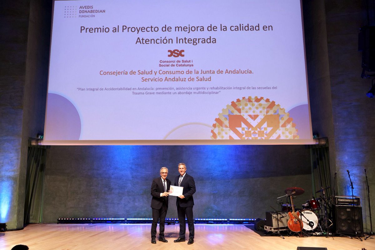 🚑✨ Reconocimiento nacional a la excelencia sanitaria andaluza
El Plan de Atención a la Accidentabilidad de Andalucía ha sido galardonado con el Premio Avedis Donabedian