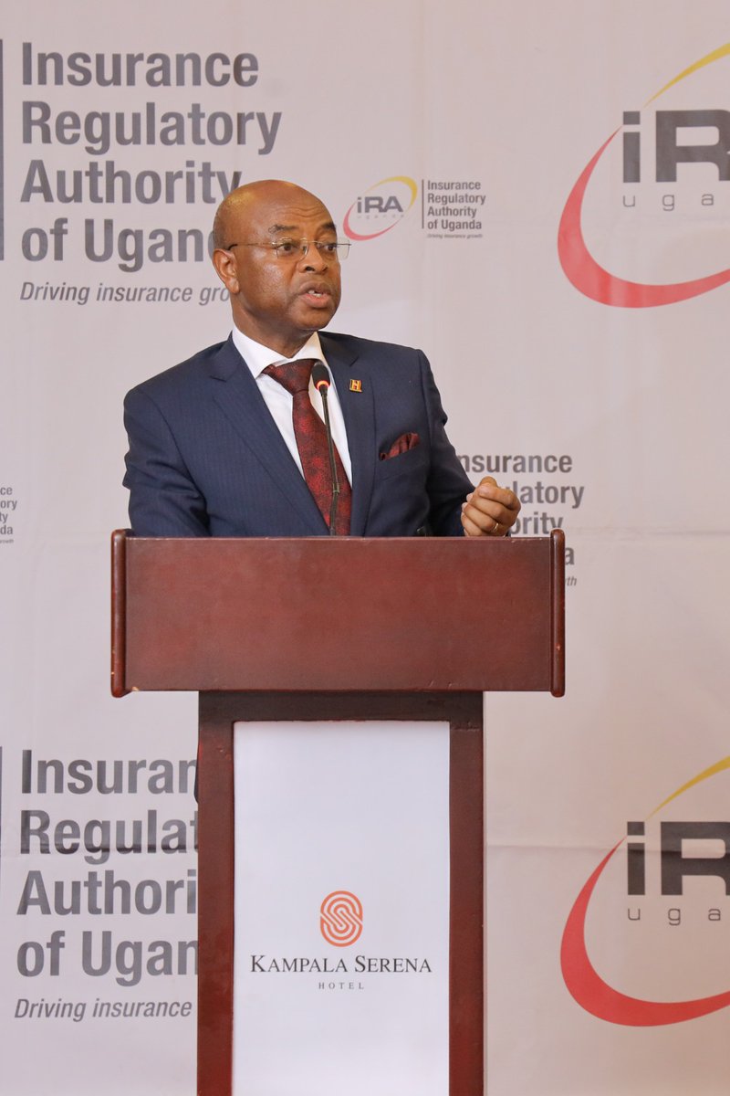 BOU_Official's tweet photo. Deputy Governor @ProfNuwagaba called for insurers to educate the public more about the benefits of insurance, saying commercial banks have educated people about the benefits of banking and this is why the banking sector is profitable today. He was the keynote presenter at @IraUganda's 63rd CEOs Breakfast Meeting this morning.
