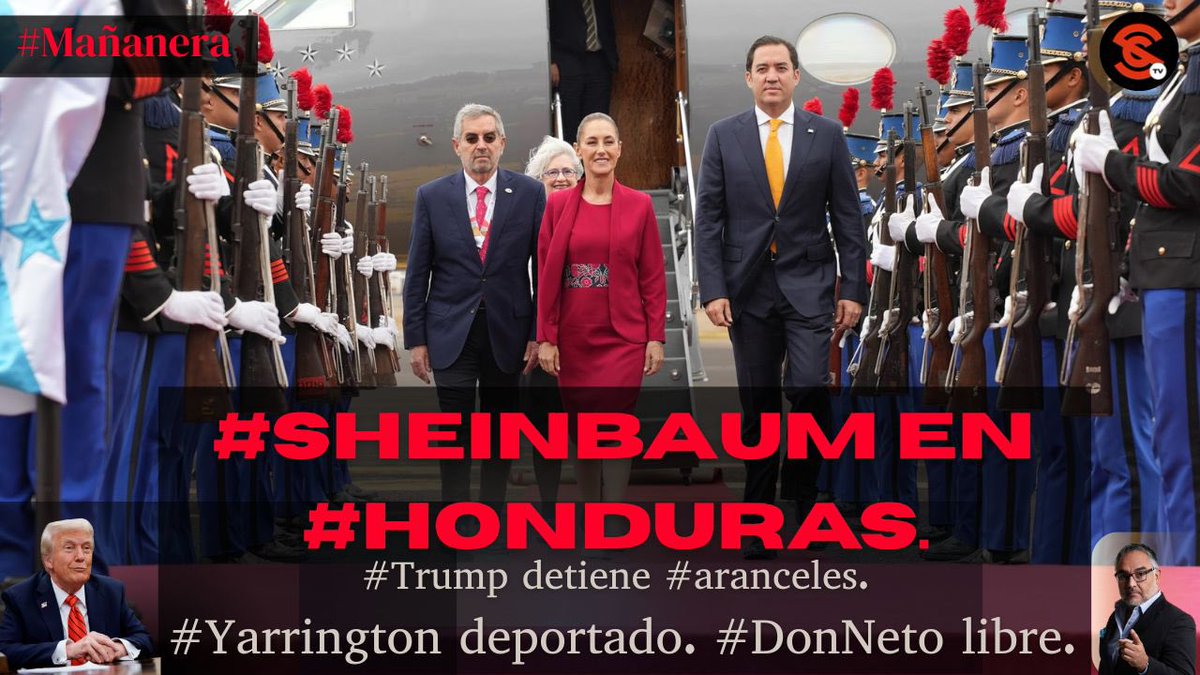 _VicenteSerrano's tweet photo. 🔴#EnVivo | @realDonaldTrump detiene #aranceles. #Yarrington deportado. #DonNeto libre. #Sheinbaum (@Claudiashein) en #Honduras. #MAÑANERA
👇🏽👇🏽👇🏽👇🏽👇🏽👇🏽👇🏽
https://t.co/zgFPAcJEuz https://t.co/EpoTLJqeOz