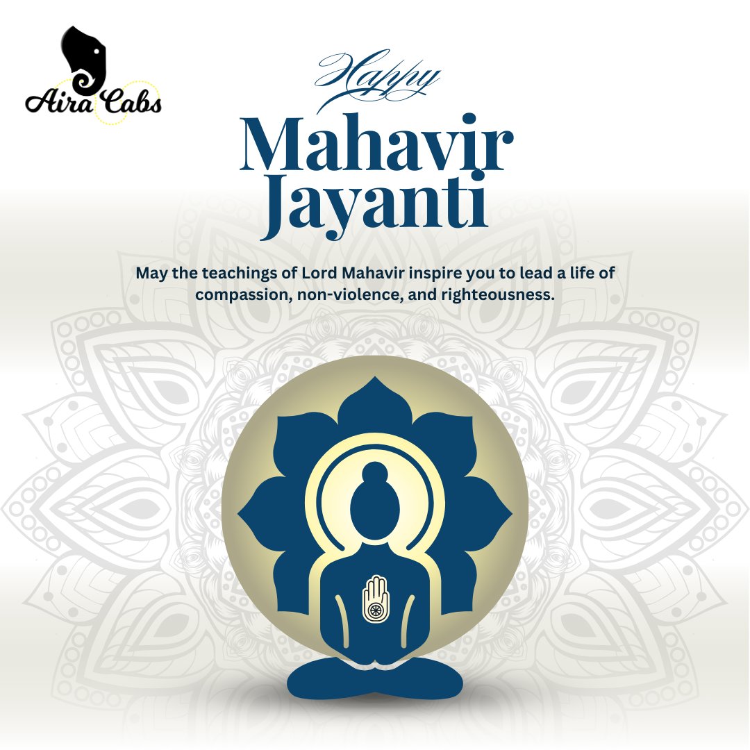 CabsAira's tweet photo. 🌼 Happy Mahavir Jayanti! 🌼
From all of us at Airacabs Taxi Services – Hosur, we wish you a day filled with peace, compassion, and truth as we celebrate the birth of Lord Mahavir, the beacon of non-violence and harmony.

https://t.co/cdKL3ePIOw

#mahavirjayanti #airacabshosur https://t.co/yuFpQVsw7o