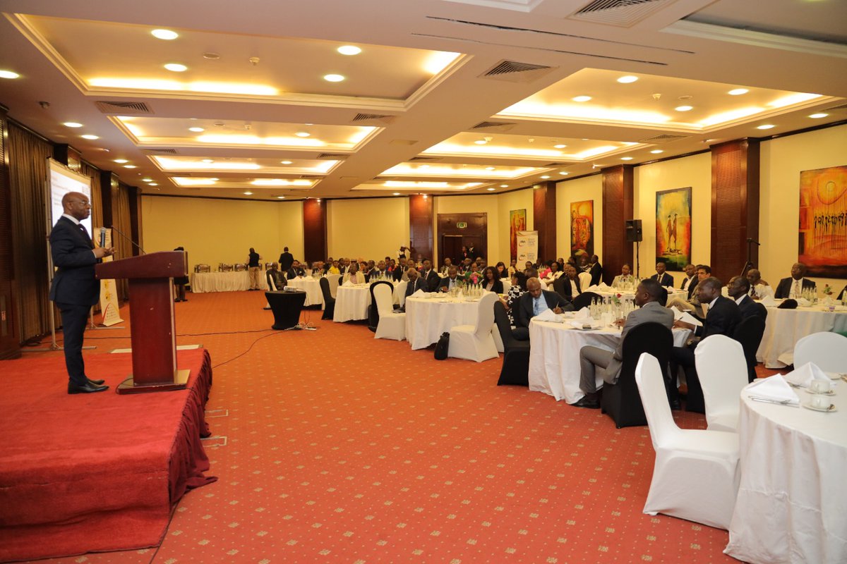 BOU_Official's tweet photo. Deputy Governor @ProfNuwagaba called for insurers to educate the public more about the benefits of insurance, saying commercial banks have educated people about the benefits of banking and this is why the banking sector is profitable today. He was the keynote presenter at @IraUganda's 63rd CEOs Breakfast Meeting this morning.