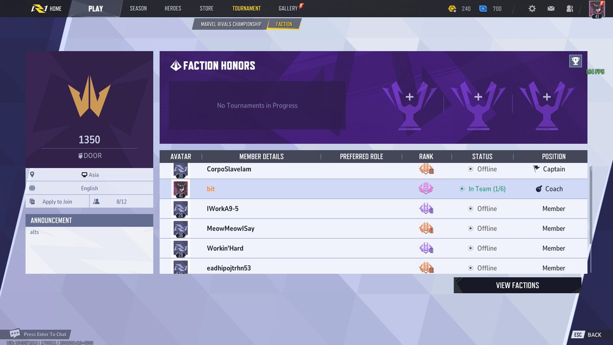 This is my last season actually trying to play Marvel Rivals, in this time I've accomplished:
- Eternity x3
- Celestial x4
- GM x2
- Tournament Winnings
- Top 50 Rocket Raccoon

No OOA ever but allg. Also bought a cool OG name just cause I felt like it :)