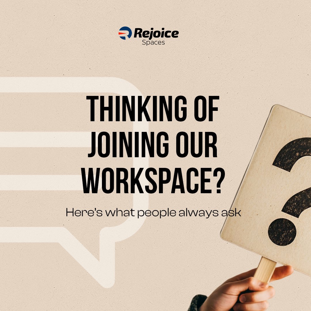 Rejoicespaces's tweet photo. We answered your questions so you don’t have to wonder. Now all that’s left is you. We’re waiting!

#workspaceinlagos #workspace #feed https://t.co/mcvz821xSa