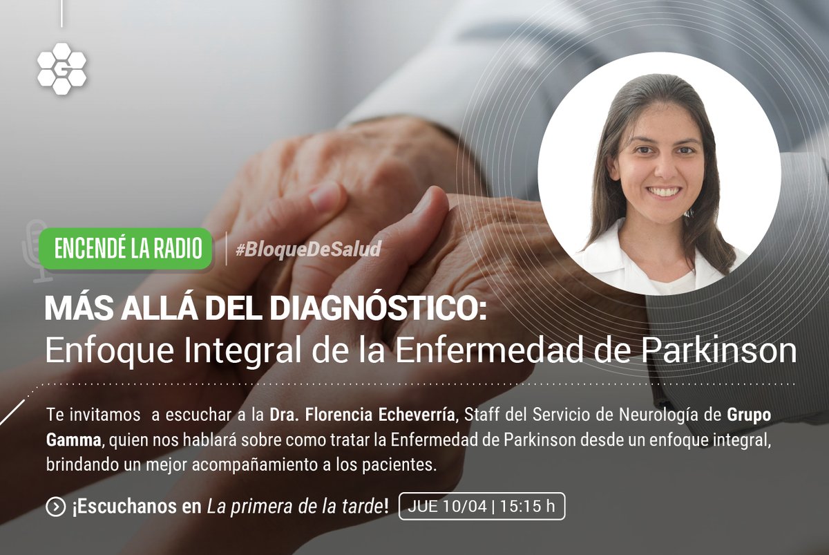 #BloquedeSalud
Más allá del diagnóstico: Enfoque integral de le enfermedad de Parkinson.

📷Sintonizá a la Dra. Florencia Echeverría a las 15:15 en  #LaPrimeraDeLaTarde por Radio 2.

📷 rosario3.com/radios/radio2.…