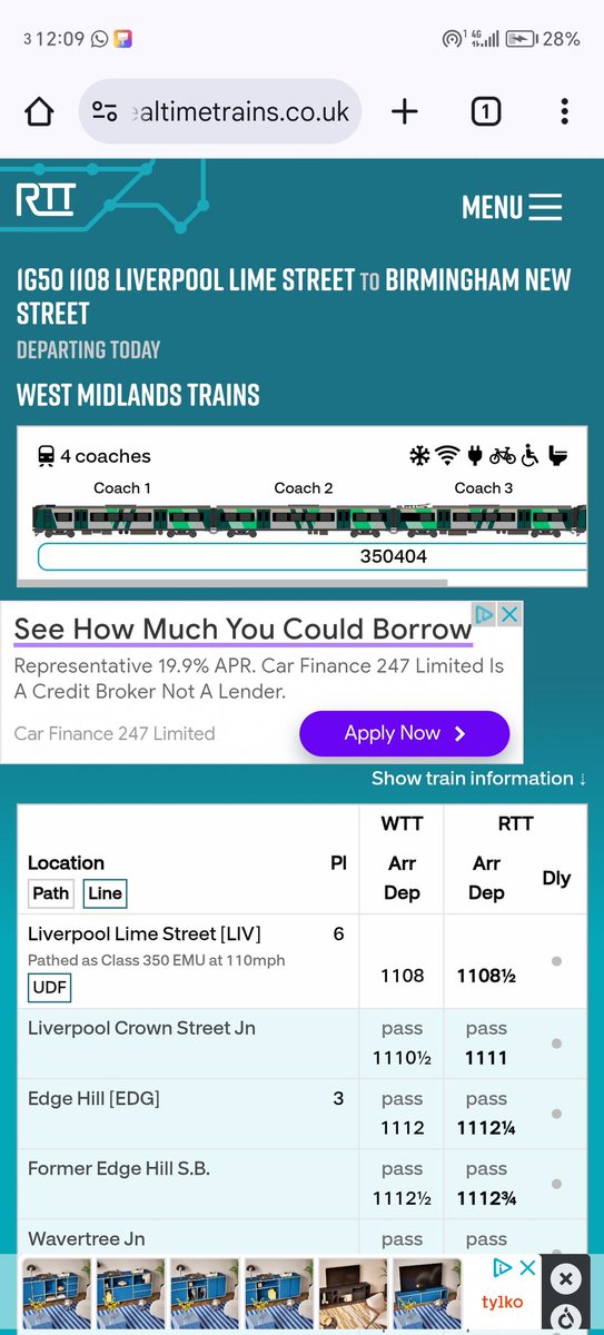 NowisRicky's tweet photo. Yay, this is brilliant that @RealtimeTrains allocation units are in there for @WestMidRailway @LNRailway https://t.co/oHiTuIt7ZR