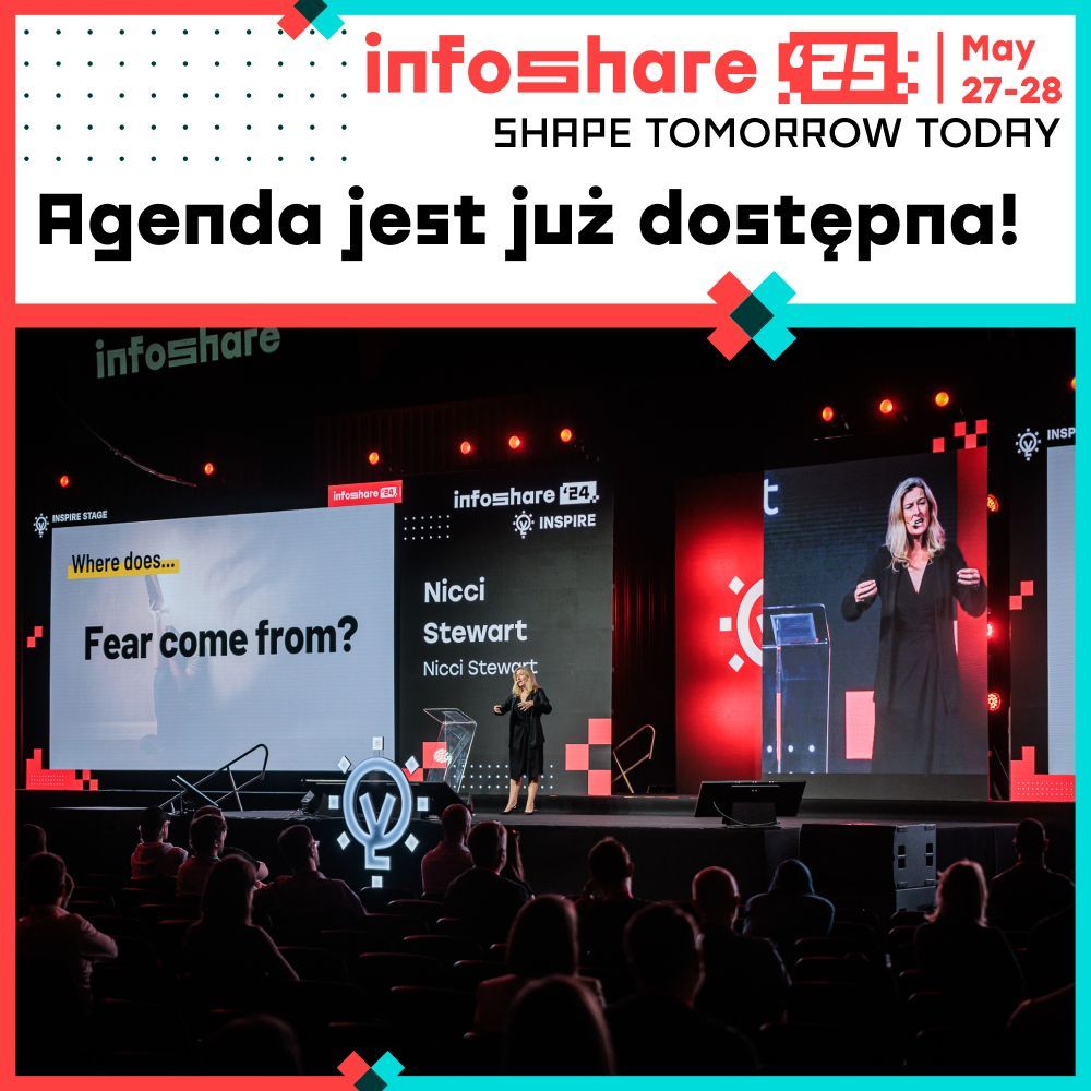 📋 [MAMY TO!] Sprawdź, kto, kiedy i z jakim tematem wystąpi na #Infoshare2025

Właśnie opublikowaliśmy agendę wystąpień podczas tegorocznej konferencji.

👀 [SNEAK PEEK] Co w programie na 7 scenach? M.in.:

⚪ Margeret Sikora: How to acquire customers with