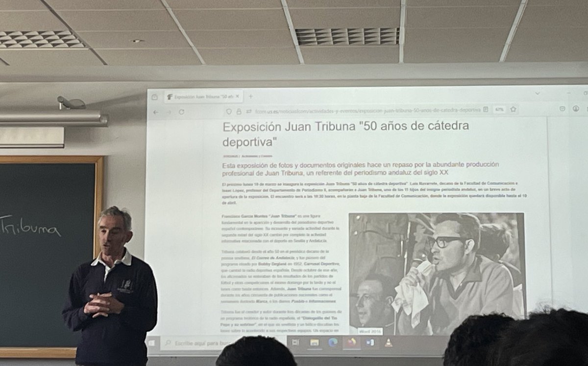 i r i s . (@_iriss_06) on Twitter photo Hoy nos acompaña en <a href="/FCom_US/">Facultad de Comunicación, Universidad de Sevilla</a>, Juan Ignacio García, periodista en Canal Sur, presidente de <a href="/fpdandalucia/">Periodistas Deportivos Andaluces</a> e hijo del mítico Juan Tribuna.
💬 “Carrusel deportivo fue un programa que cambió la manera de hacer información deportiva.”
#JuanTribuna <a href="/PERESPORT/">PERESPORT</a> Hoy nos acompaña en <a href="/FCom_US/">Facultad de Comunicación, Universidad de Sevilla</a>, Juan Ignacio García, periodista en Canal Sur, presidente de <a href="/fpdandalucia/">Periodistas Deportivos Andaluces</a> e hijo del mítico Juan Tribuna.
💬 “Carrusel deportivo fue un programa que cambió la manera de hacer información deportiva.”
#JuanTribuna <a href="/PERESPORT/">PERESPORT</a>