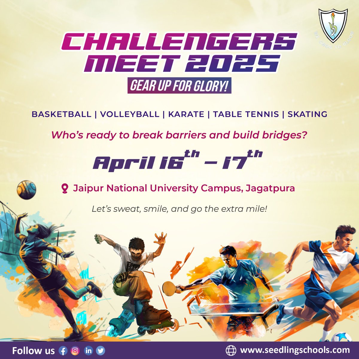 IntSeedling's tweet image. Let the games begin! 

Challengers Meet 2025 is here — a celebration of strength, skill, and sportsmanship! From the thrill of volleyball spikes to the focus of table tennis rallies, our young athletes are all set to break barriers and chase glory. 
#ChallengersMeet2025