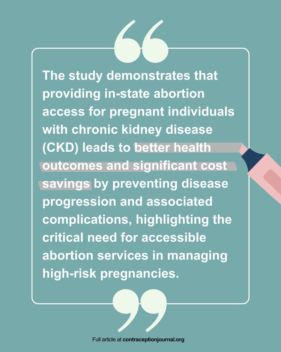 Contraception (@contraceptionjl) on Twitter photo 📊 Our new shows that denying abortion access to pregnant people with chronic kidney disease (CKD) leads to worse health outcomes and major cost increases.
👉 Without in-state access, cases of preeclampsia, preterm birth, kidney failure, and death rise significantly. Healthcare 📊 Our new shows that denying abortion access to pregnant people with chronic kidney disease (CKD) leads to worse health outcomes and major cost increases.
👉 Without in-state access, cases of preeclampsia, preterm birth, kidney failure, and death rise significantly. Healthcare