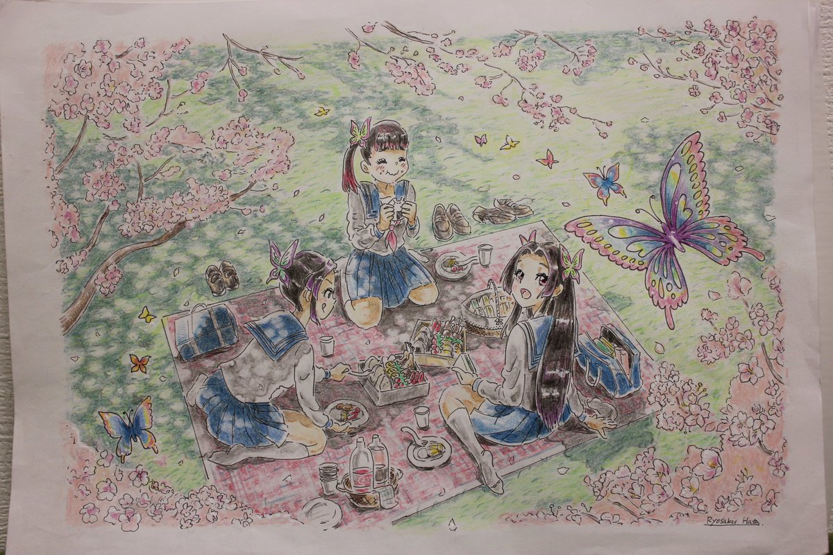 R10645995's tweet photo. 春ですね🌸
#アナログ絵
#春の創作クラスタフォロー祭り 
#桜 #イラスト https://t.co/LHOfRV2vFK