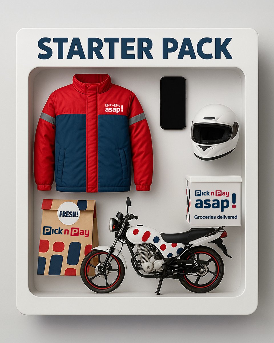 picknpayasap's tweet photo. We had to jump on this trend 🤩
If you know, you know 😎
This is what it takes to deliver freshness FAST straight to your door!
Shout out to our delivery drivers for making it happen every day.
#PnPasap #PicknPayasap #PnPasapStarterPack https://t.co/XYpKVruvWr