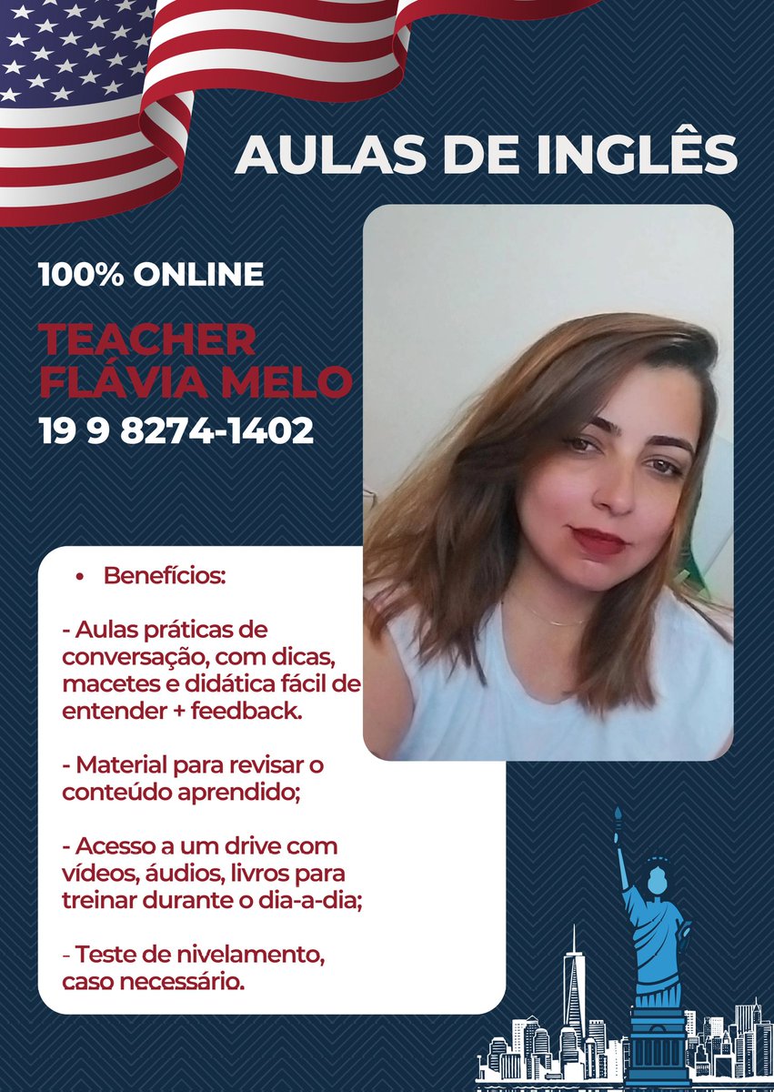 flaviamfs_'s tweet photo. Você está perdendo tempo em não aprender Inglês atualmente.

E perde mais tempo ainda tentando fazer isso sem uma ajuda especializada.

Você pode aprender muito mais rápido e de forma eficiente com um professor.

Técnica e prática é o que você precisa.

Agende JÁ sua aula. 😉✌🏻🇺🇸 https://t.co/KkWU3zSiYK