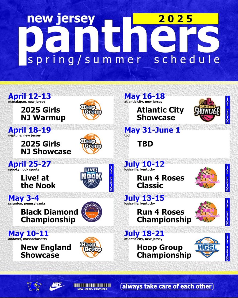 Schulberg2026's tweet photo. 2025 spring/summer schedule!!! Can’t wait for a great season! @nj_panthers @CoachCorisdeo @CoachZ_NJP @CoachJordanNJP @CoachWeberbball @CoachSchollNCSA https://t.co/sjICO6RZIn