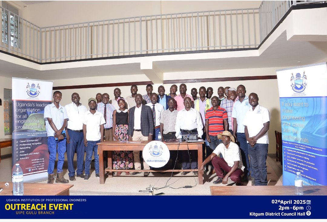 UIPEGuluBranch's tweet photo. Great #OutreachEvent on 02.04.2025!
#EngineeringProfessionals and #StakeHolders from the Private and Public Sectors.
@PSF_Uganda,@min_waterUg,@ministry_lands,@MEMD_Uganda,@MoLGUganda,@MoICT_Ug,@UegclOfficial,@UEDCLTD,@UmemeLtd,@uetcl,@CNOOCUgandaLtd,@PAU_Uganda,@ubteb https://t.co/HkRSv1XX5d