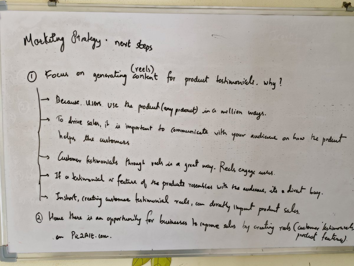 If you want to know what goes through a #saas #soloprenuers mind, see image. Ever since I built the #AIreel feature on Pic2Alt.com, I was thinking of how it could help users. I am going to work  on below #marketing plan in April and see where it goes. #buildinpublic