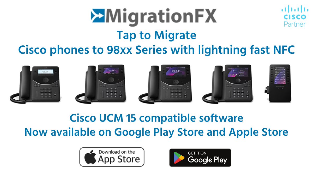 UnifiedFX's tweet photo. Introducing: Tap to Migrate - the MigrationFX Mobile App with in-box provisioning and works with any Cisco UCM environment.

Download Google Play Store :https://t.co/l5aWaCFMQ1
Download Apple Store : https://t.co/jrQuulKP6h

To know more please Visit : https://t.co/nxndDRPxJh https://t.co/8adWVy8PTU