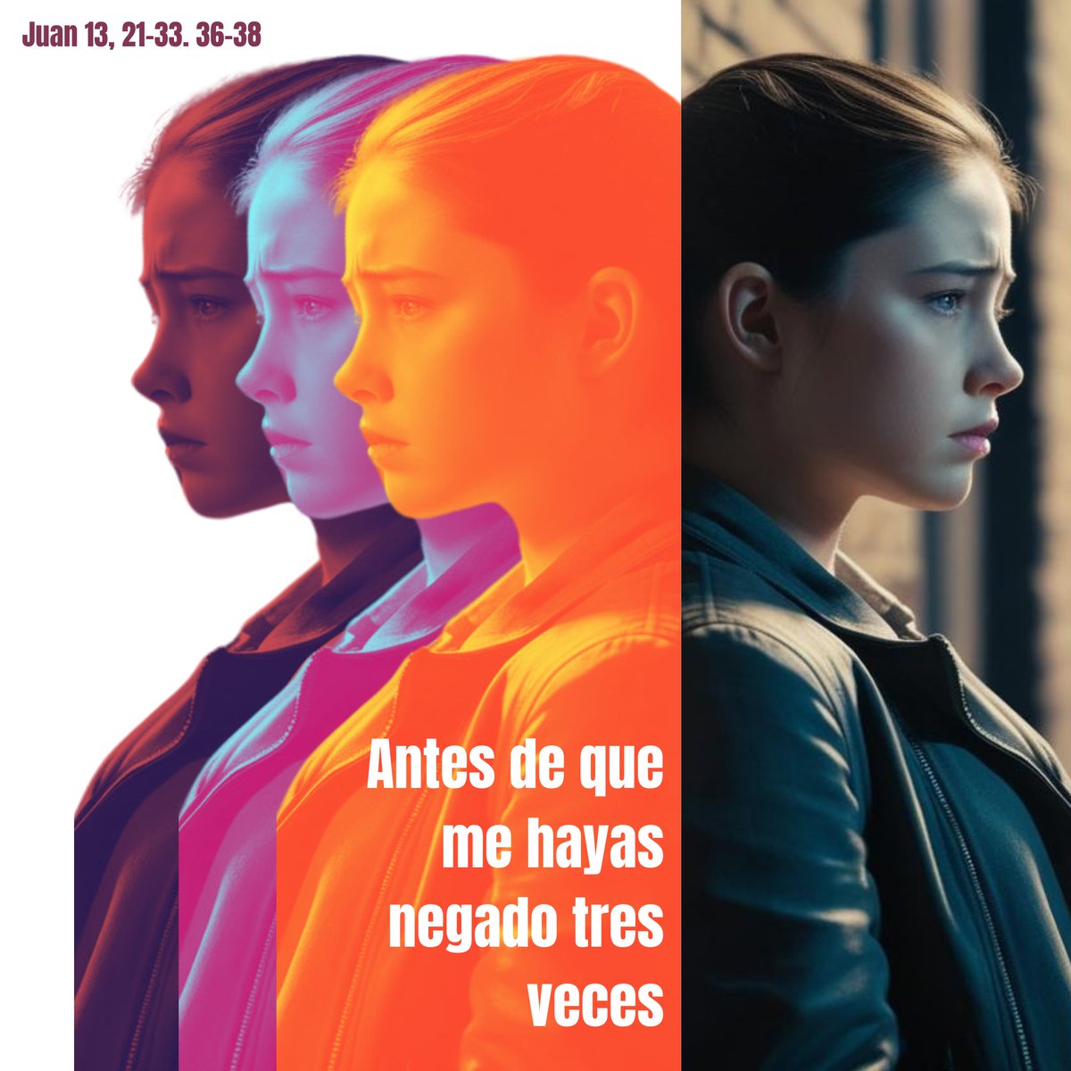 Negarnos a nosotros mismos, lo que amamos, lo que somos, lo que sentimos. Tres veces o más. Negar que somos sus seguidores. Encontrar en Él el valor para dar el paso. #martessanto #SemanaSanta2025 #Evangelio