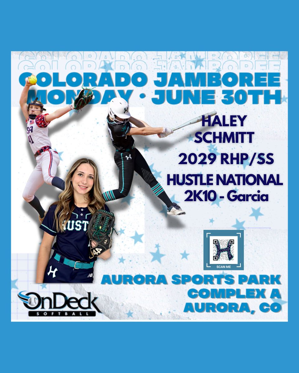 Haley Schmitt - 2029 (@haley_schmitt29) on Twitter photo Honored to be invited back to the <a href="/ondecksoftball/">OnDeck Softball π₯</a> Colorado Jamboree in Aurora, CO! The countdown is on!
<a href="/HustleNationFP/">Hustle Nation Fastpitch</a>
<a href="/2K10_Garcia/">Hustle National 2K10_Garcia</a>
<a href="/14uHustleNation/">Hustle Nation Ramon 14U</a> Honored to be invited back to the <a href="/ondecksoftball/">OnDeck Softball π₯</a> Colorado Jamboree in Aurora, CO! The countdown is on!
<a href="/HustleNationFP/">Hustle Nation Fastpitch</a>
<a href="/2K10_Garcia/">Hustle National 2K10_Garcia</a>
<a href="/14uHustleNation/">Hustle Nation Ramon 14U</a>