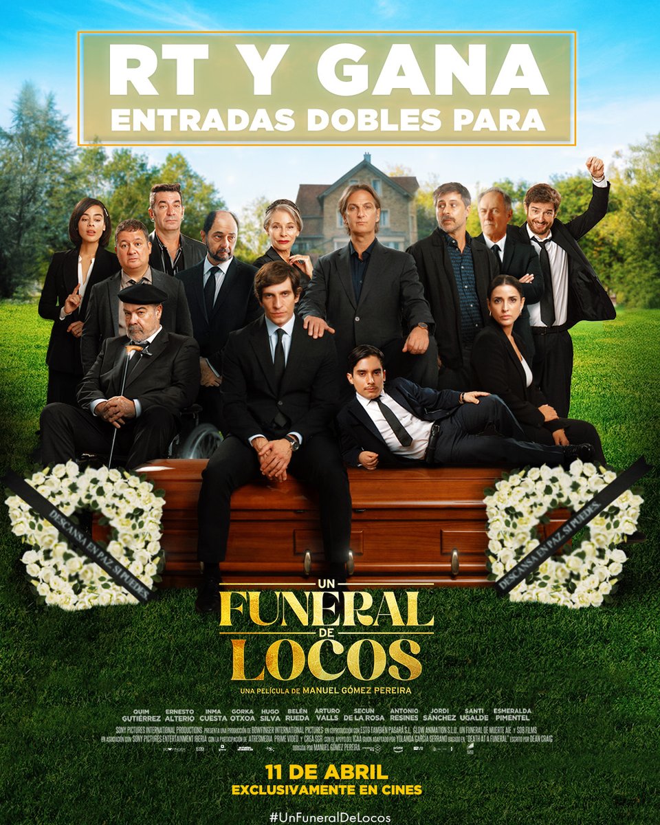 sonypictures_es's tweet photo. ¿Quién querría perderse este funeral de locos? ¡Tú no! Haz RT y gana entradas dobles para disfrutar de #UnFuneralDeLocos en cines. https://t.co/IcjJRct4OU