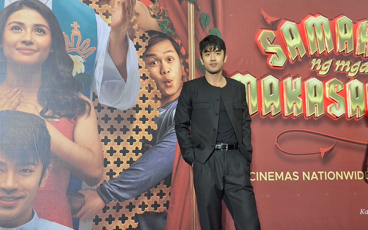 The star of the night, David Licauco, at the red carpet and screening of his movie "Samahan ng mga Makasalanan," out in theaters on April 19. | via Kathleen Llemit