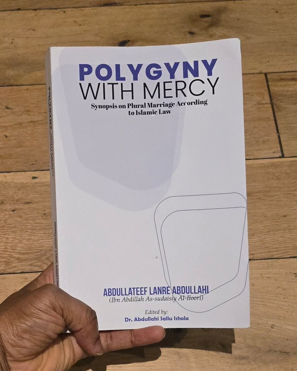 Habeeb Akande (@habeeb_akande) on Twitter photo Polygyny with Mercy is the best book I've read on plural marriage in Islam. The book is written by Abdullateef Lanre Abdullahi <a href="/assudaisiy/">Ibn Abdillah As-sudaisiy Al-Iloori</a> from Nigeria. I highly recommend this book for anyone interested in polygamy in Islamic law and Muslim practice. Polygyny with Mercy is the best book I've read on plural marriage in Islam. The book is written by Abdullateef Lanre Abdullahi <a href="/assudaisiy/">Ibn Abdillah As-sudaisiy Al-Iloori</a> from Nigeria. I highly recommend this book for anyone interested in polygamy in Islamic law and Muslim practice.