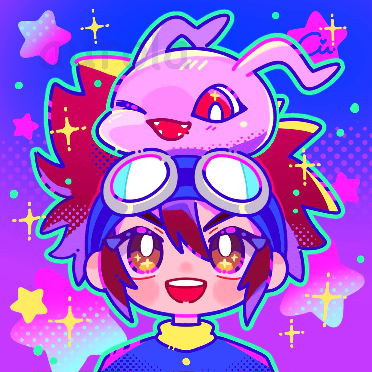 Aurola030's tweet photo. Commission for @JuggerWicho 🫶💙💙💙💙💜

#Digimon #デジモン https://t.co/hf44aRBYC3