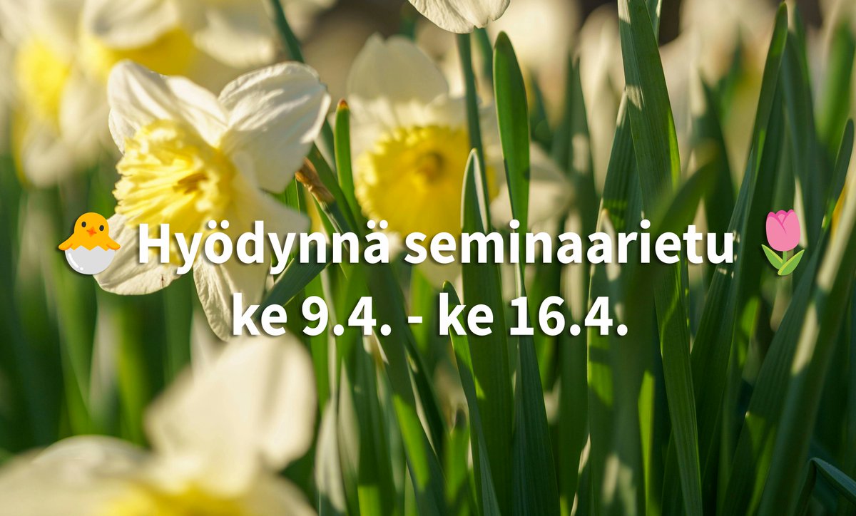 ⚖️Täyteläisen IIA Finlandin Kevätseminaaripäivän tulee päättämään Sari Kuusela teemalla ”Ota valta haltuun”. Hän pohjustaa aihetta artikkelissaan: theiia.fi/magazines/huht…

🐣Seminaariin Pääsiäistarjous 9.4.-16.4.! theiia.fi/events/kevatse…

#IIA #SisäinenTarkastus #Kevätseminaari