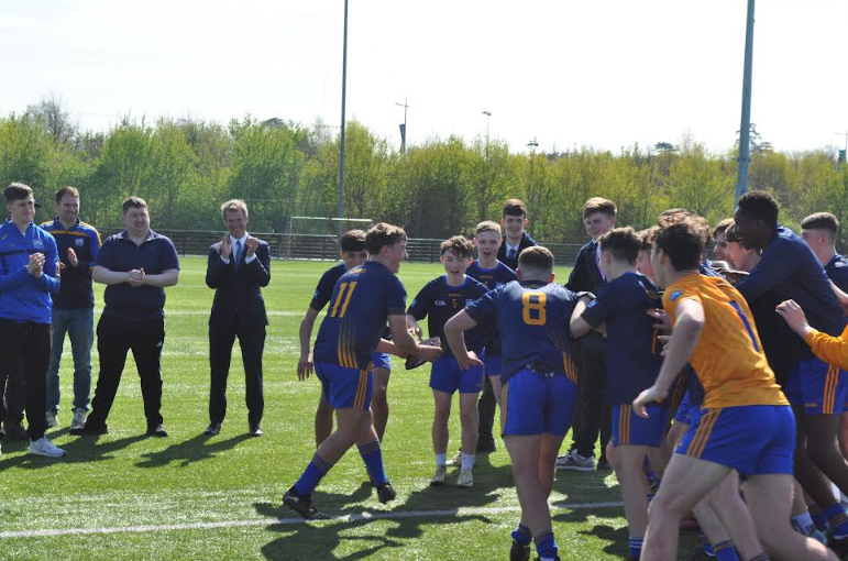 CbsCastle's tweet photo. Celebrations in Drimnagh Castle on Tuesday following a hard fought win in the Dublin Junior (u16) Final V Beneavin College. Despite trailing 1-6 to 3-6 at half time, the entire team turned it around for an historic win. PERHAPS THE LAST GAME EVER UNDER THE OLD RULES! https://t.co/4RFyR4YmcX